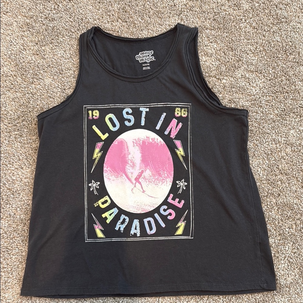 More Than Magic Black 'Lost in Paradise' Tank Top